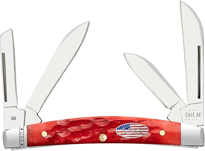 Case xx Knives Small Congress 10747 Standard Jig Dark Red Bone Stainless Steel Pocket Knife