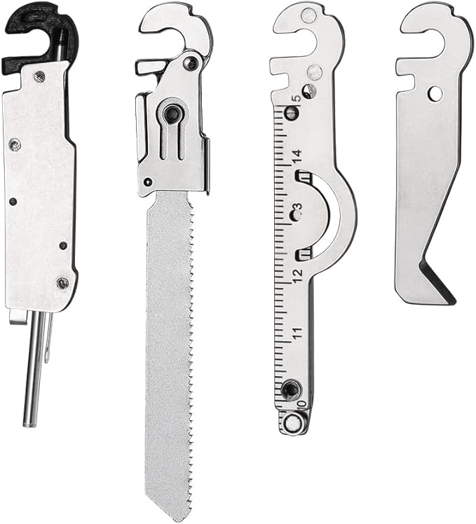 Roxon FT07 Bulid Your Own Multitool - FLEX Implements Tools Accessories Set (Box Cutter Ruler &amp Magnetic grabber Pen &amp Tweezers &amp Needle T Shank Adapter)