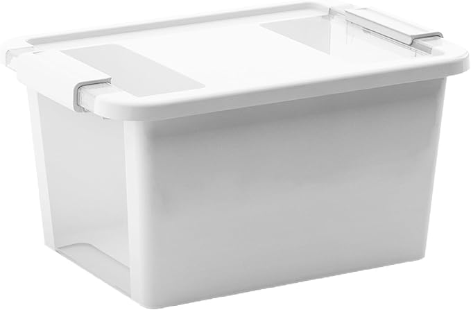 Curver Set of 3 Small VersaBox Plastic Organization and Storage Box with Secure Latching Lid White