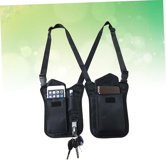 Armpit Bag Nylon Multi-purpose Concealed Underarm Shoulder Pack for Men and Women -theft Design Three Pockets Material for Travel and Daily Use Black