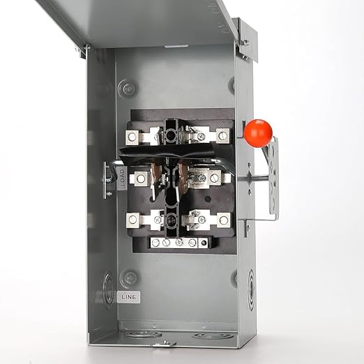 100A Generator Transfer Switch24000W General-Duty Double-Throw Safety Switch120/240-Volt Transfer SwitchesStronger Stability Manual Transfer SwitchesNEMA 3R Standards for Outdoor and Indoor