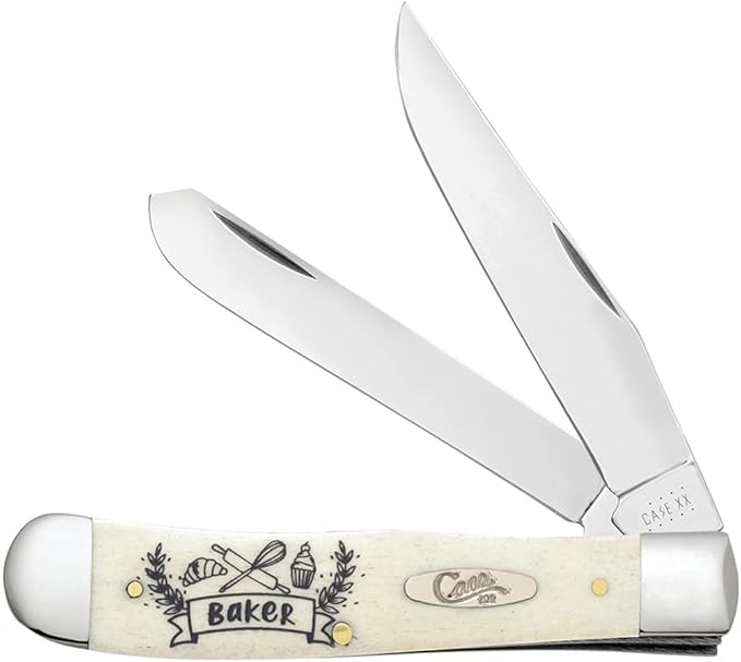 Case XX WR POCKET KNIFE BAKER NATURAL SMOOTH BONE TRAPPER 4 1/8 INCHES CLOSED ITEM #144512