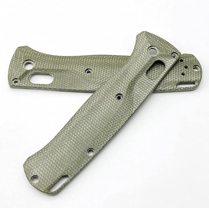1 Pair Custom Micarta Scales Fits for Bugout 535 Premium CNC Handle Patch DIY Accessory(Gray)