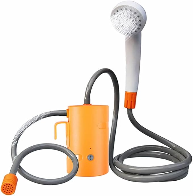 Outdoor Camping Electric Shower Car Washer Shower Set Portable Electric Pump Rechargeable Bathing Pump Plant Watering Pet CleanOrange