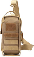 Sunnystacticalgear Outdoor Sports Hiking Sling Bag Shoulder Pack Camouflage Tactical Molle Chest Bag - Tan