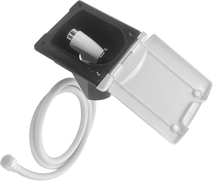 Campers Yacht Shower Box with Cover and 180 Degree Opening Flipping Lid Water Inlet Adapter with Pipe Tanks Cap