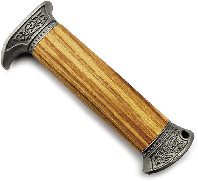 1PC Wooden Knife Handle Blank Replacement Fits for Kitchen Knives CNC DIY Knife Grip with Steel Finger Guard Protector