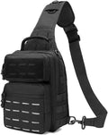 Outdoor Sports Hiking Sling Bag Shoulder Pack Camouflage Tactical Molle Chest Bag - Black