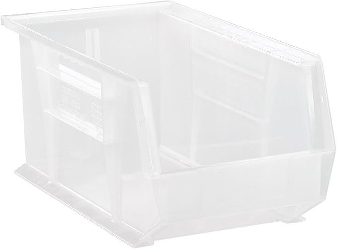Hudson Exchange 15 x 8 x 7 (12 Pack) Plastic Stackable Storage Bin and Hanging Container Clear