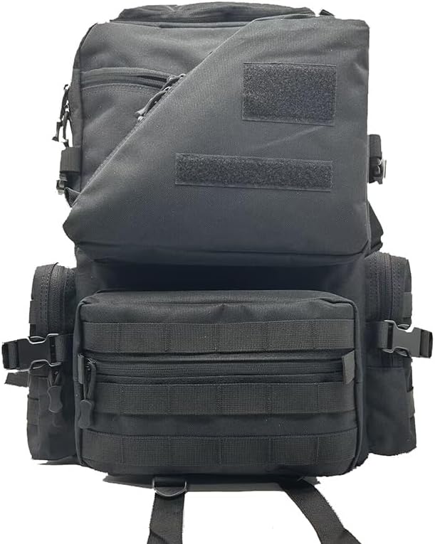 Tactical Backpack Military Molle Hiking 56-75L Military Fan Outdoor Hiking Tactical Bag Black