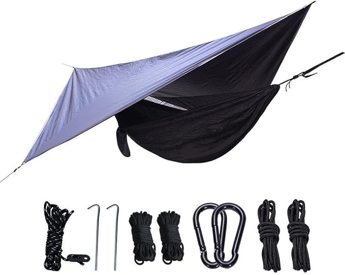 Portable Hammock Camping Hammock with Straps Made of Portable Lightweight Cloth Parachute Perfect for Outdoor/Indoor Patio Backyard for Backpacking Beach