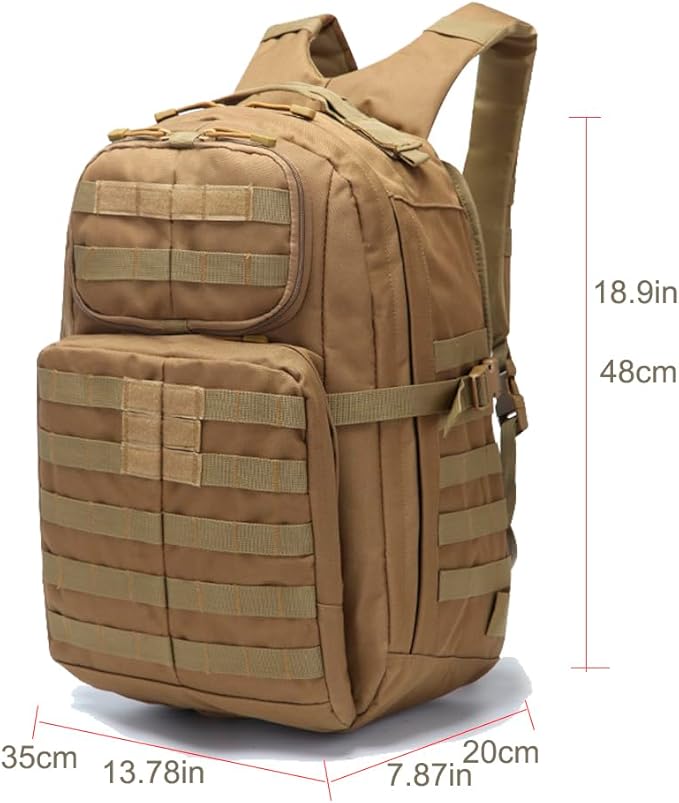 Tactical Backpack 42L Rucksack 3 Day Assault Pack Molle Bug out Day Pack Bag for Hunting Hiking Trekking