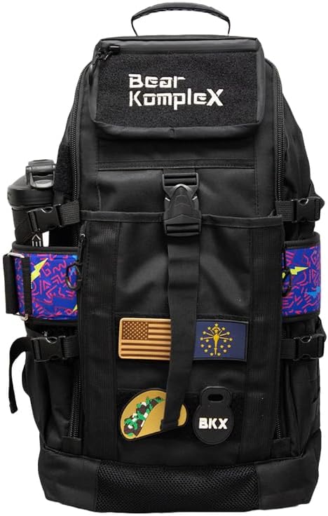 Bear KompleX Competition Tactical Backpack - Military Backpack Storage Organization Multiple Compartments Compression Straps MOLLE Webbing 1000 Denier Nylon Water Repellent Coating - 50L Black