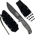 ESEE Knives 6P Fixed Blade Knife w/Molded Polymer Sheath (Black Blade/Serrated Edge/Black Sheath)
