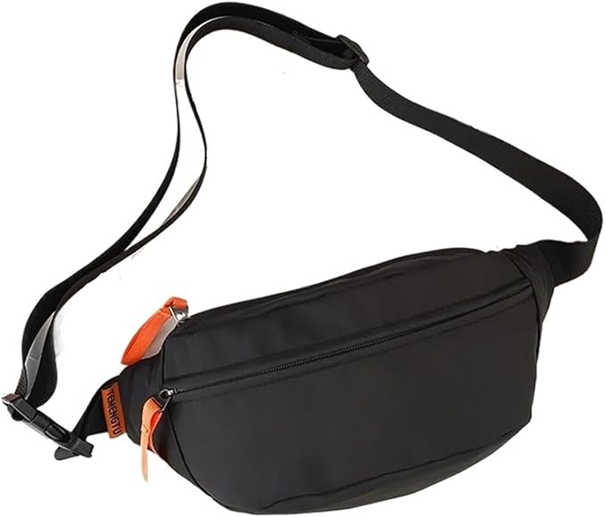 Men Fanny Pack Teenager Outdoor Sports Running Cycling Waist Bag Pack Male Fashion Shoulder(Black)