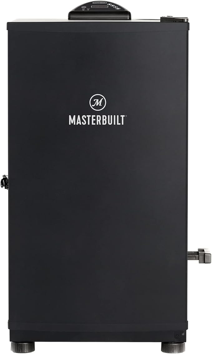 Masterbuilt® 40-inch Digital Electric Vertical BBQ Smoker with Side Wood Chip Loader Chrome Smoking Racks and 970 Cooking Square Inches in Black Model MB20072918