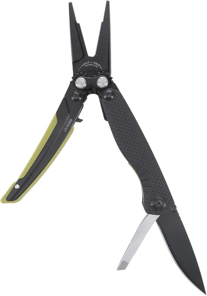 SOG Aegis MT Lightweight Compact Multi-Tool for Outdoor Use with Stainless Steel Clip-Point Blade and Pliers Black/Moss
