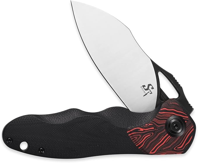 Sitivien ST154 Folding Knife Sandvik 14C28N Steel Blade with G10 HandleChinese Zodiac Series EDC Tool Knifes for Camping Hunting Survival Hiking(Red)
