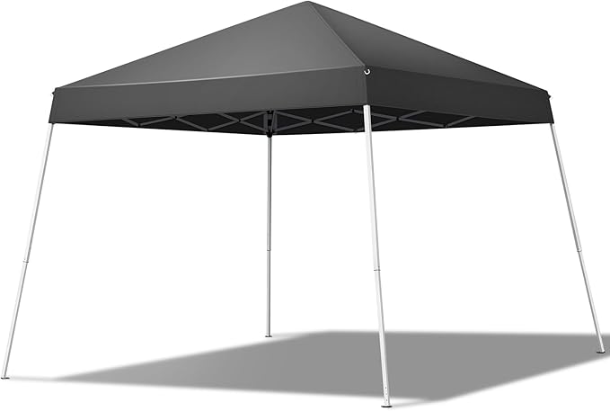 10' X 10' Beach Tent Sun Shelter Beach Canopy Foldable Adjustable Outdoor Waterproof Sun Protection Shelter with Slant Legs Backpack Portable Shelter for Camping Party Yard and Beach Events