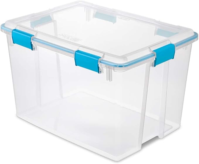 Sterilite 19384304 80 Quart Clear/Blue Aquarium Gasket Box4
