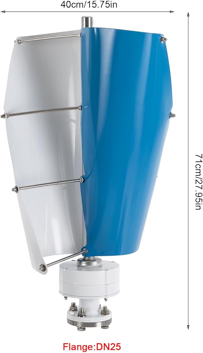 Vertical Wind Turbine 500W Vertical Axis Wind Turbine 12V Wind Generator Kit with Controller 2 Blades Permanent Magnet Generator Vertical Axis Windmill for Home Corporate Industrial