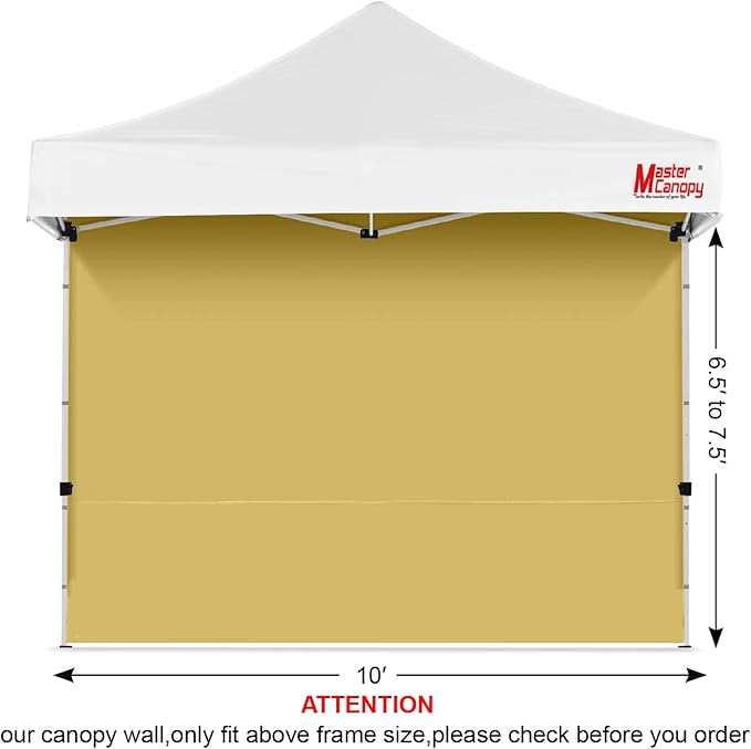 MASTERCANOPY Instant Canopy Tent Sidewall for 10x10 Pop Up Canopy 1 Piece Beige