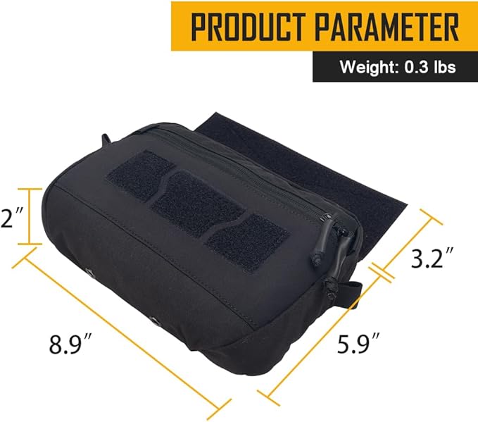 IDOGEAR Tactical Drop Dump Pouch Dangler Vest Admin Molle Utility Tool Organizer with Hook and Loop Panel for JPC AVS CPC Vest Outdoor Sports