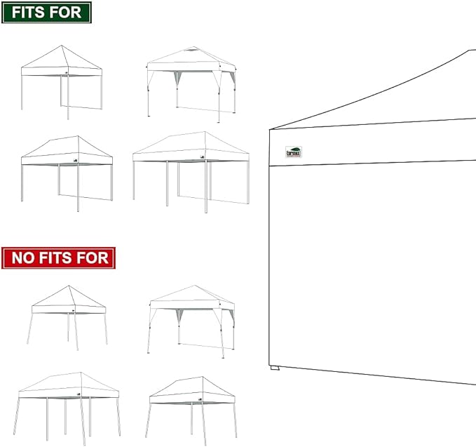Eurmax USA 10x20 Pop Up Canopy SunWall-UV Protection for TentsBlocks Sunlight&ampWindWater Resistant Side Wall OnlyEasy Hook &amp Loop InstallationFit for 20FT Straight Leg Shelters&ampGazeboP