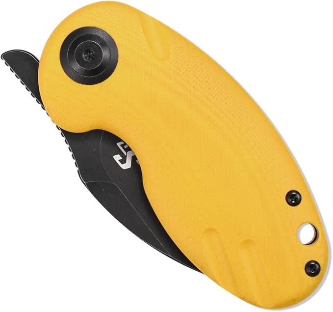 Sitivien ST153 Pocket Folding KnifeSandvik 14C28N Black Stonewashed Blade with G10 HandleChinese Zodiac Series EDC Tool Knifes Utility Knife for Camping Hunting Survival Hiking(Yellow) … …