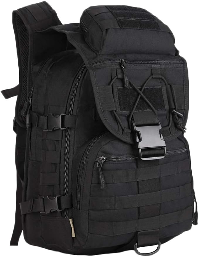 UNISTRENGH Military Tactical Backpack 40L Large Capacity 3 Day Army Assault Pack Bug Out Bag Go Bag Rucksacks for Hunting Trekking and Camping and Other Outdoor Activities Black