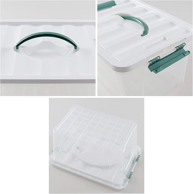 14 Quarts &amp 7 Quarts Storage Bins with Lids 2-pack Clear Plastic Totes Boxes