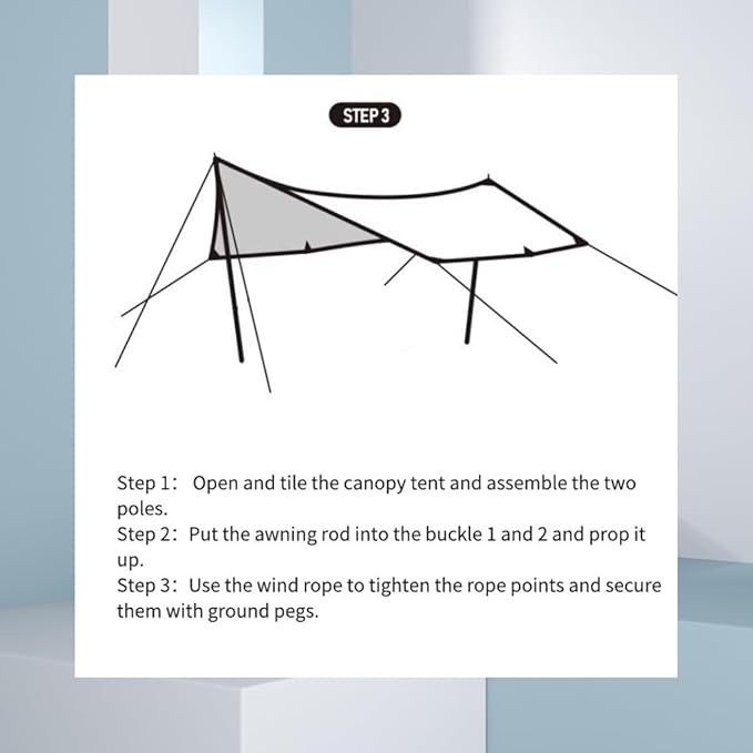 4x3m Front Awning Sun Canopy Beige 285gsm Cotton Canvas PU Coating for Camping Bell Tent Portable Shelter