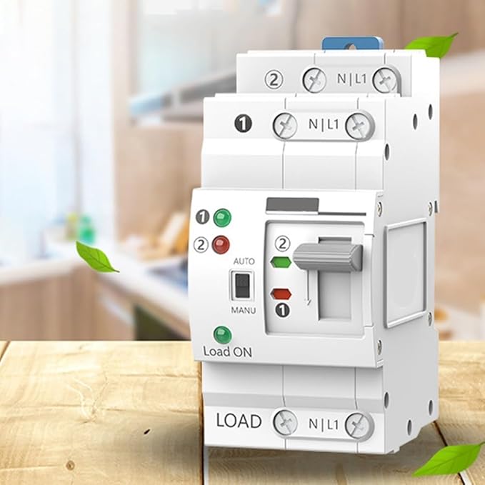 Dual Power Automatic Electrical Transfer Switch for ATS 2P 63A 220V Generator Compatible Seamless Power Supply