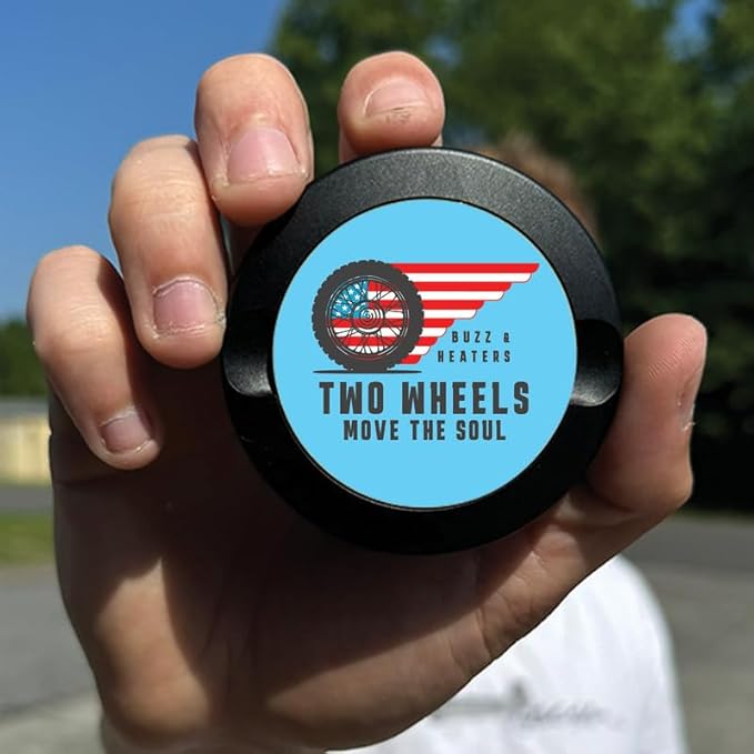 Buzz &amp Heaters Metal Container for Zyn | Metal Holder for Zyn |Metal Can for Zyn | Metal Container for Zyn Holder | Metal Pouch Cans for Zyn | Americana Gifts for Zyn| Two Wheels