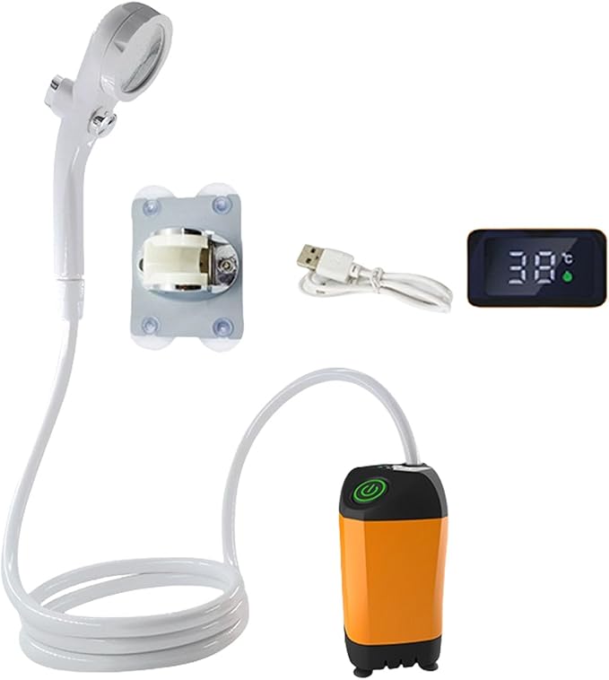 Camping Gear Battery Travel Shower Set Portables Camping Shower Outdoor Showerhead Sprayers for Hiking and Bus Washes