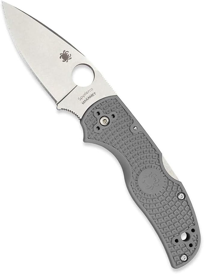 Spyderco Native 5 Signature Knife with 2.95 Maxamet Steel Blade and Gray FRN Handle - PlainEdge - C41PGY5