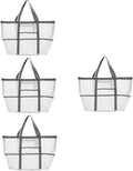 Housoutil 2pcs Portable Beach Toiletry for Toy with Organizers Use Multifunctional Mesh Bag Handle Basket Whitex4pcs 59x36cmx4pcs
