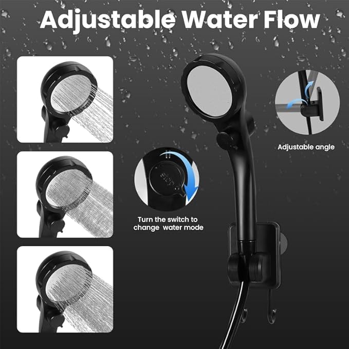 Portable Rechargeable Outdoor Camping Shower Pump High Pressure Camping Shower System with Hose Ideal for RV Beach Garden &amp Pet Washing (Grey 6000mA)