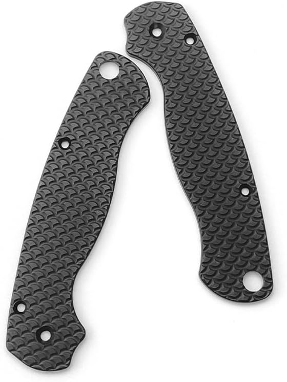 1 Pair Scales Handle Fits for Spyderco C81 Paramilitary 2 Anodized Aluminum Handle Patch Black