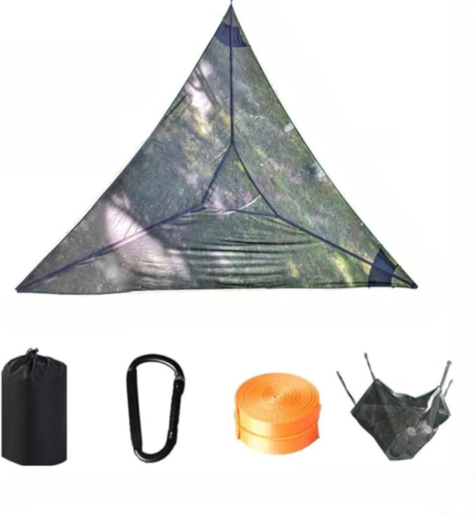 Air Triangle Camping Hammock Multi-Person Portable Hammock for Adults and Children Family Triangle Hammock 1-3 Adults and Children Maximum Weight Capacity 440 lbs