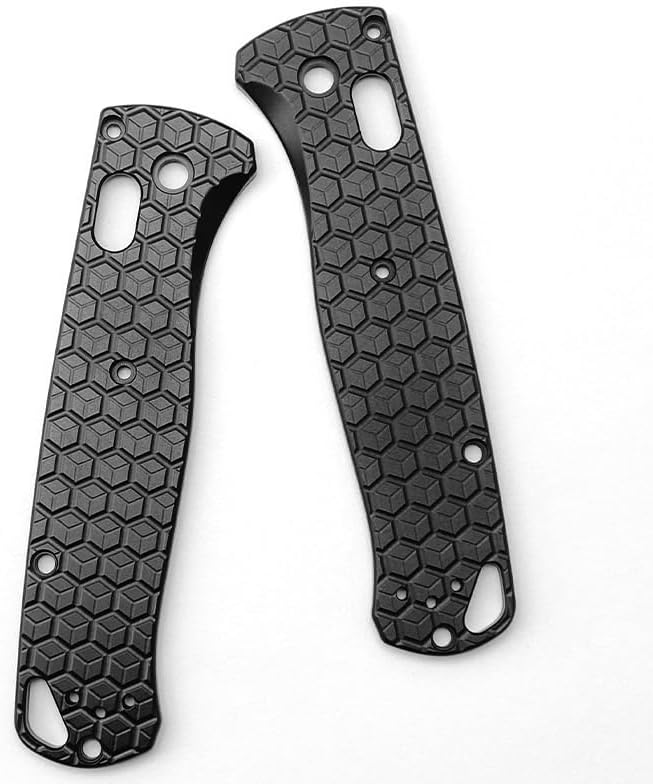 1 Pair Scales Handle Fits for Benchmade Bugout 535 CNC Aluminum Hexagonal Patterned Handle Patch