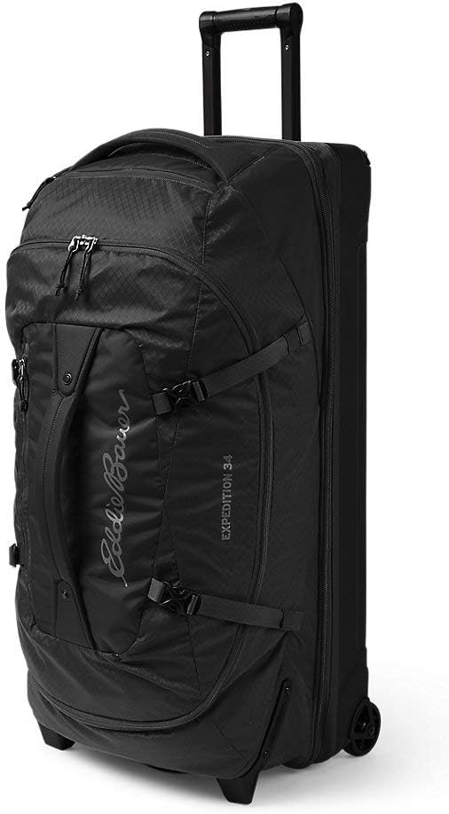 Eddie Bauer Expedition Rolling Duffel Bag with Wheels | Travel | Check-In | Luggage | Rugged | Durable - Black 34