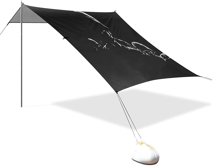National Vietnam War Veterans Day Army Foldable Beach Cabana UPF50+ Lightweight Large Portable Sun Shelter with Sandbags &amp Sand Shovel for Camping Picnics Backyard