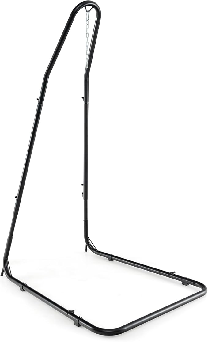 Tangkula Hammock Chair Stand Heavy-Duty Metal Hammock Swing Stand with Safety Hook &amp Sturdy Chain for Hanging Chair Capacity Indoor Outdoor Hammock Chair Stand Only