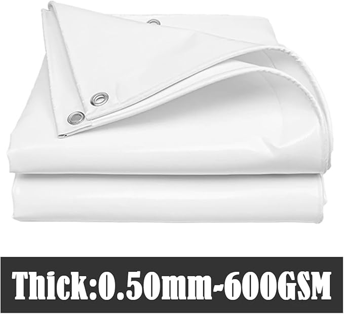Thicken White Heavy-Duty Coated Banner Waterproof PVC Canvas Outdoor Camping Tent Canopy Pergola Sun Shelter Shed Awning(Thick 0.50mm2x3m)
