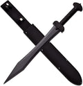 Master BladesUSA - Fantasy Short Sword - Black Oxidized Stainless Steel Blade with Black Nylon Fiber Handle Includes Nylon Sheath Fantasy Collectible Medieval - SW-1277