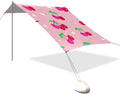 Beach Canopy with Windproof Ropes &amp Sandbags Beach Tent Sun Shade Sun Shelter for Camping Trips Fishing Backyard Fun or Picnics Cherry