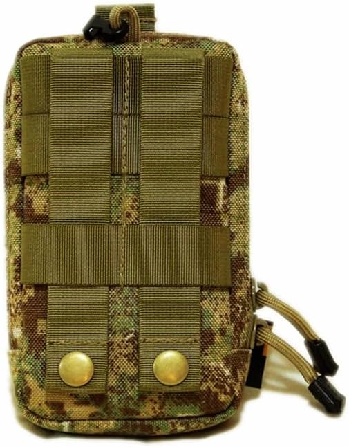 Looyoo/A148 Tactical Phone Pouch with Shoulder Strap EDC Utility Waist Pack Dual Layer Nylon Black and Khaki