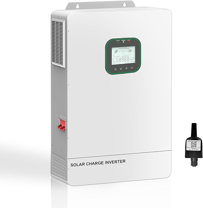 All in One 6500W Solar Hybrid Inverter Pure Sine Wave Inverter with Single PhaseMAX 6 Parallel Work with 48V DC to 110V AC Lead Acid/LiFePO4 for Home RVs (6.5KW-WiFi)