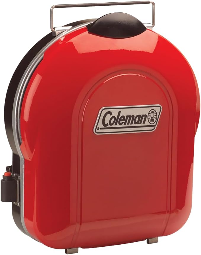 Coleman Fold ‘N Go 6000 BTU Portable Propane Grill Lightweight Gas Grill with Push-Button Starter &amp Adjustable Horseshoe Burner Great for Camping Tailgating Grilling BBQ